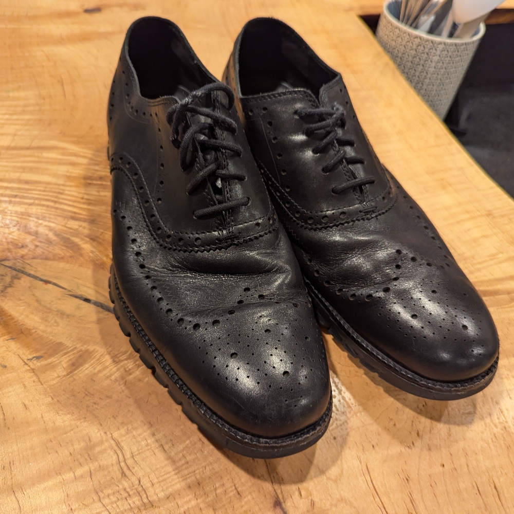 Cole Haan ZeroGrand Wingtip Oxford Sz 13 Black